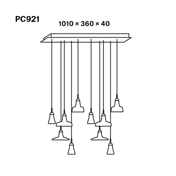 Shadows Set Rectangular Large Canopy PC921 | Suspended lights | Brokis