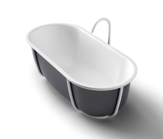 Cuna freestanding oval bathtub in matt black and white | Bañeras | Agape
