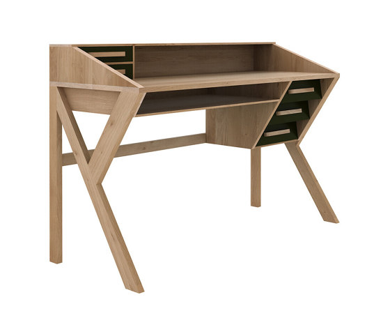Origami | Oak desk - 5 drawers - black | Desks | Ethnicraft