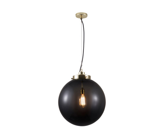 Large Globe, Anthracite and brass with black braided cable | Lampade sospensione | Original BTC