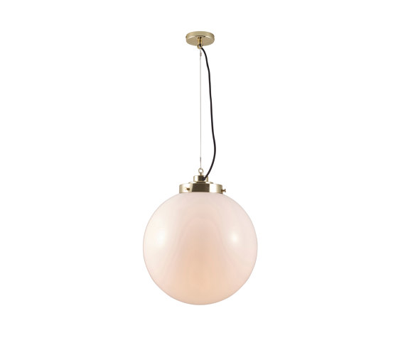 Globe Large, Opal and brass with black braided cable | Suspended lights | Original BTC