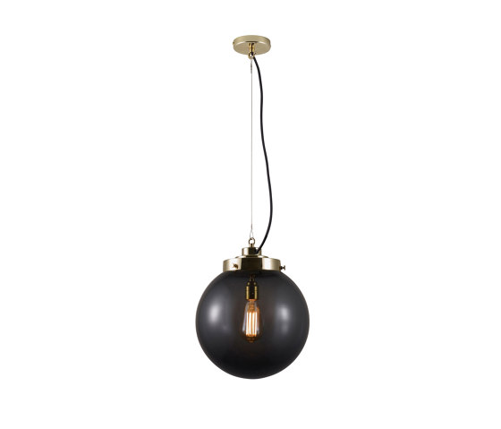 Globe Medium, Anthracite and brass with black braided cable | Lampade sospensione | Original BTC