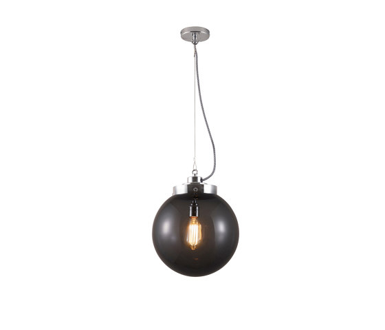 Medium Globe, Anthracite and chrome with black & white braided cable | Lampade sospensione | Original BTC