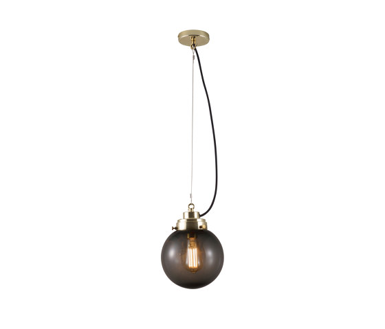 Globe Small, Anthracite and brass with black braided cable | Lampade sospensione | Original BTC