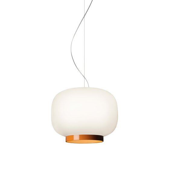 Chouchin 1 Reverse suspension white-orange | Suspended lights | Foscarini