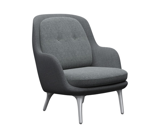 Fri™ | Lounge chair | JH4 | Textile | Satin polished aluminum base | Poltrone | Fritz Hansen