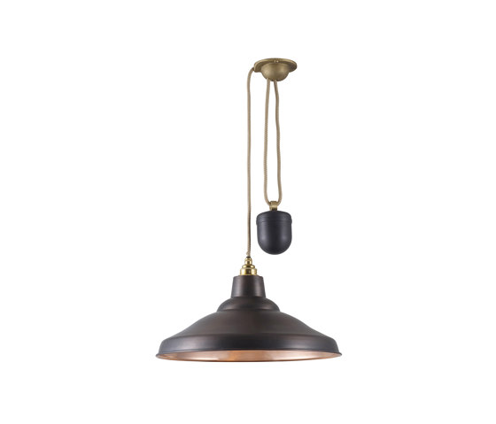 7200 Rise & Fall School Light, Weathered Copper, Polished Copper Interior | Suspensions | Original BTC