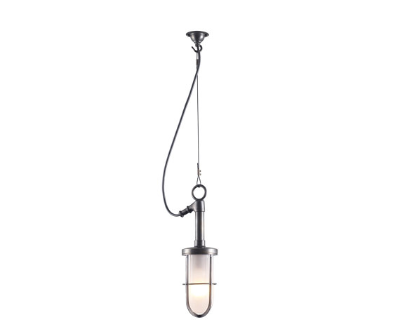 Ship's Well Glass Pendant, Frosted Glass, Weathered Brass | Lampade sospensione | Original BTC