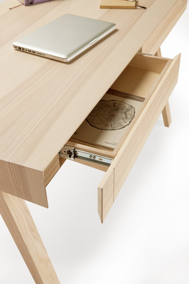 4.9  Schreibtisch, 2 Schubladen, Litauische Esche | Schreibtische | EMKO PLACE