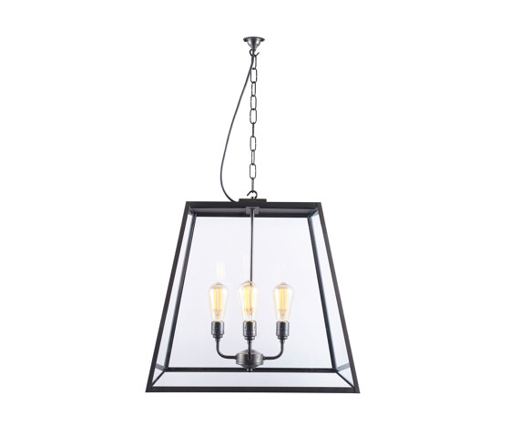 7635 Quad Pendant, XL and 4 L/holders, Weathered Brass, Closed Top | Suspended lights | Original BTC
