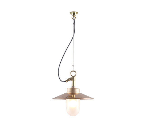 7680 Well Glass Pendant With Visor, Gunmetal, Frosted Glass, IP44 | Suspensions | Original BTC