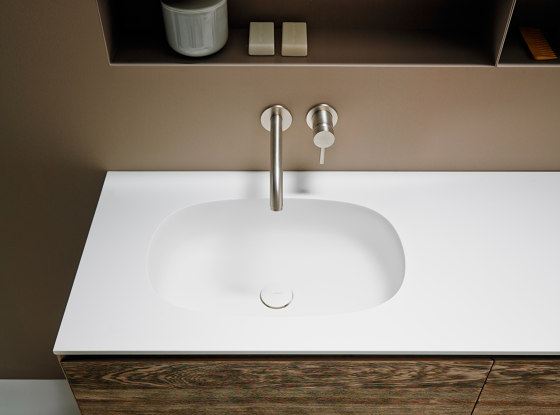 Ovalo Tapa con lavabo integrado en Corian® | Lavabos | Inbani