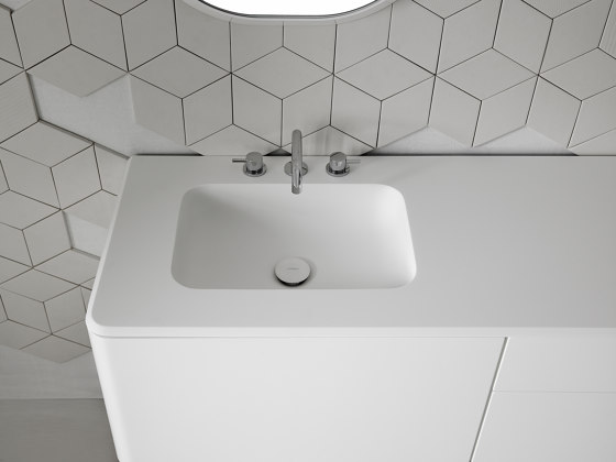 Quadro Corian® top with integrated washbasin | Wash basins | Inbani