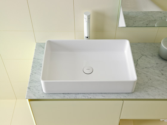 Glaze Rectangular Top Mount Ceramilux® Sink | Lavabos | Inbani
