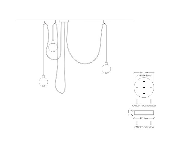 Drape Hook 3 Pendant | Suspended lights | SkLO