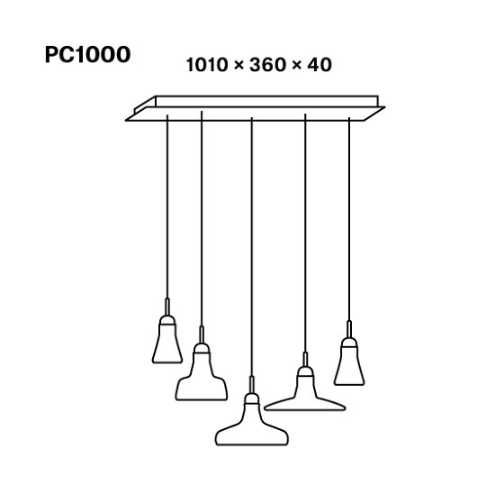 Shadows XL Set Rectangular Canopy Large PC1000 | Lámparas de suspensión | Brokis