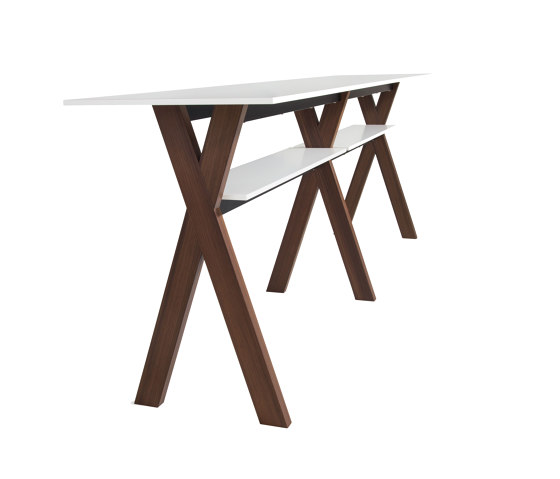 Partita Bar Table with wooden X-framed legs | Contract tables | Koleksiyon Furniture