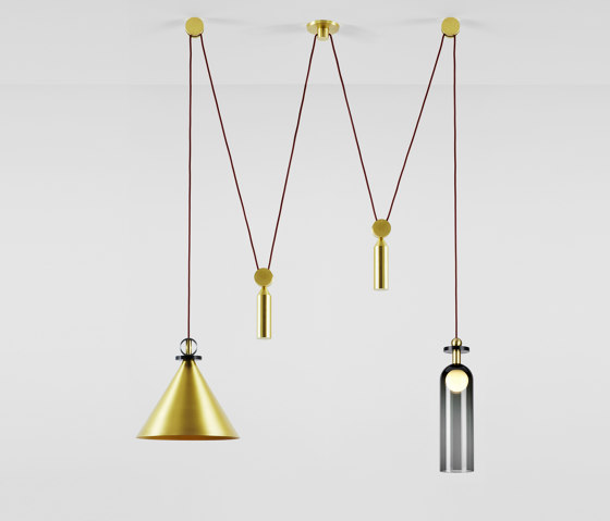 Shape Up Double Pendant (Brushed brass) | Lampade sospensione | Roll & Hill