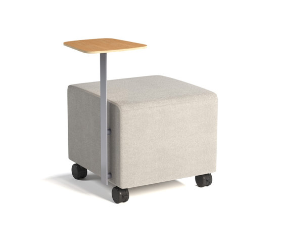 Connos mobile square tabouret with a vertical tablet arm | Pouf | ERG International