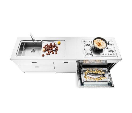 Washing and cooking kitchens LC250-C90+L60+F90/1 | Compact kitchens | ALPES-INOX