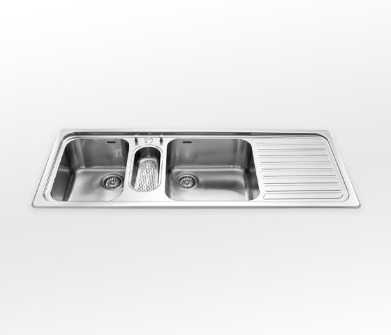 Built-in sinks radius 60 F 5134/2V1B1S | Éviers de cuisine | ALPES-INOX