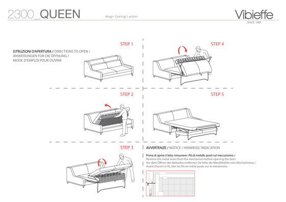 2300 Queen Divano letto | Divani | Vibieffe