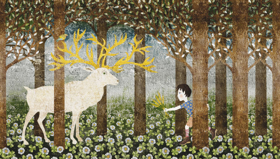 Il cervo e il bambino | Wandbilder / Kunst | TECNOGRAFICA
