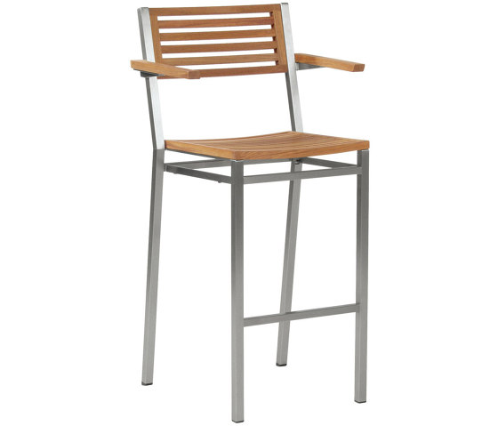 Equinox High Dining Carver with Teak Seat & Back | Sgabelli bancone | Barlow Tyrie