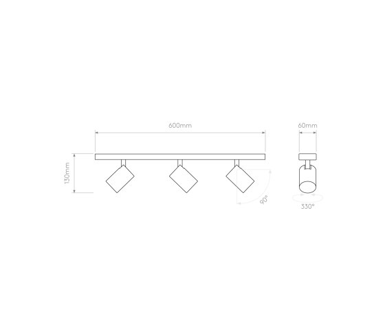 Ascoli Triple Bar | Textured White | Lámparas de techo | Astro Lighting