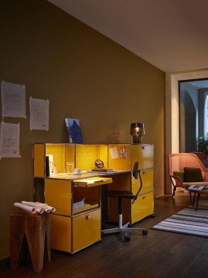 USM Haller E Home Office | Golden Yellow | Sideboards | USM