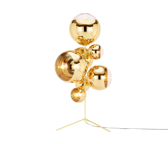 Mirror Ball Stand Gold Chandelier | Luminaires sur pied | Tom Dixon