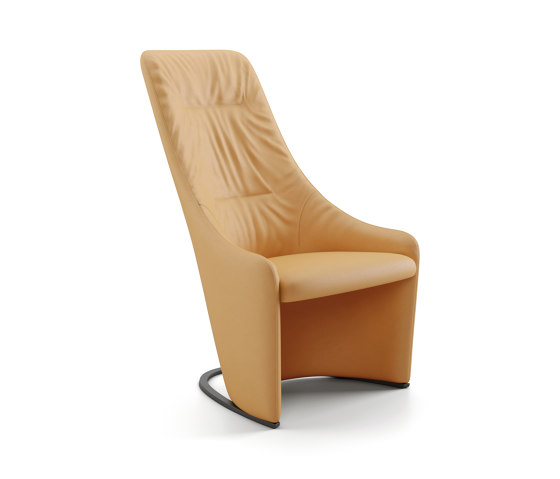 Nagi lounge chair with high backrest & soft upholstery | Poltrone | viccarbe