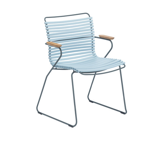 CLICK | Dining chair Dusty Light Blue with Bamboo armrests | Chairs | HOUE