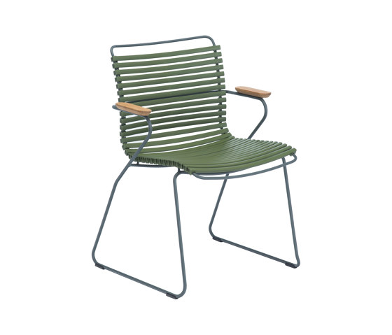CLICK | Dining chair Olive Green with Bamboo armrests | Stühle | HOUE