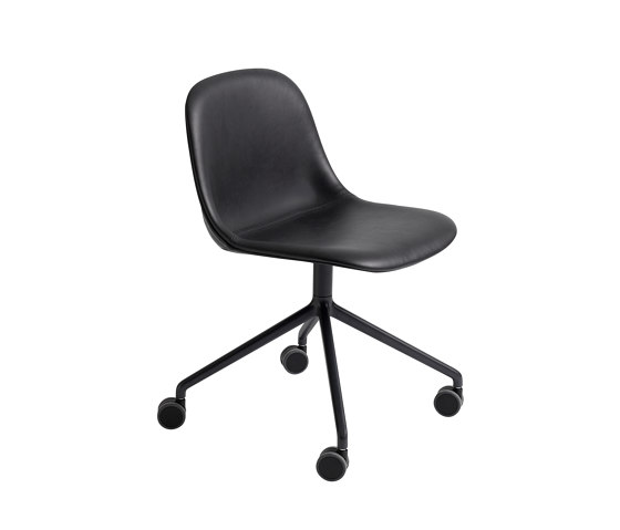 Fiber Side Chair | Swivel Base With Castors | Leather | Sillas | Muuto