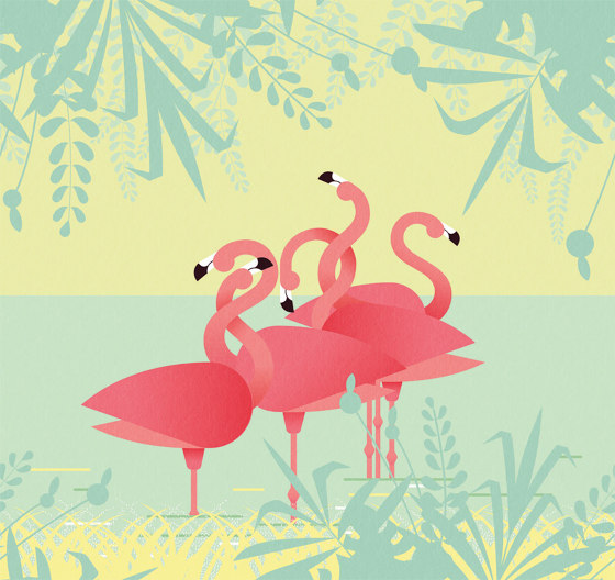 Flamingos | Revestimientos de paredes / papeles pintados | LONDONART