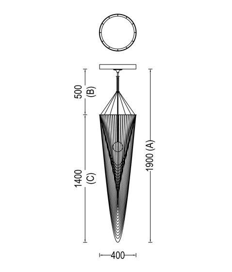 Spiral Pod 400 single Pendant Lamp | Suspensions | Willowlamp