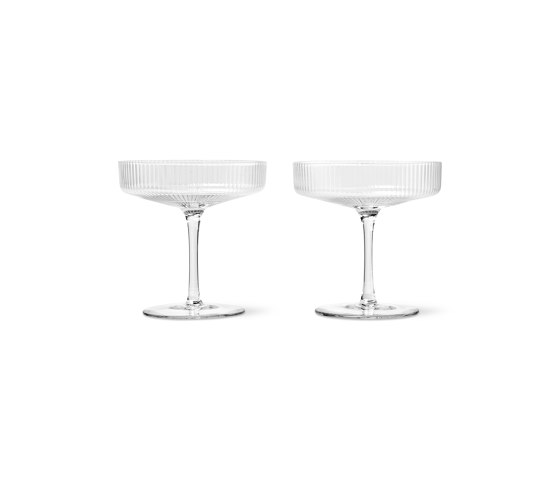Ripple Champagne Saucers - Set of 2 - Cl | Bicchieri | ferm LIVING