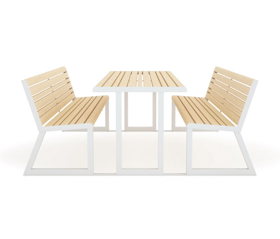 VENTIQUATTRORE.H24 TABLE+ INTEGRATED BENCHES | Benches | Urbantime