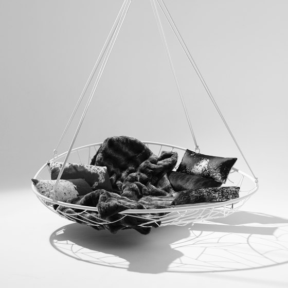 Big Basket Hanging Lounger - White | Swings | Studio Stirling