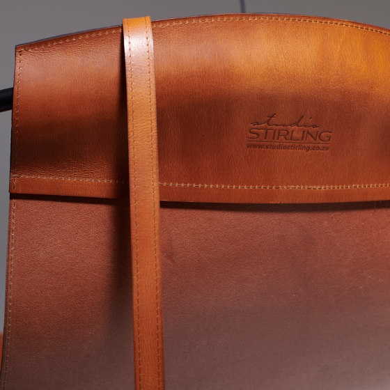 Sling Hanging Chair - Debossed Leather Leaves | Balancelles | Studio Stirling