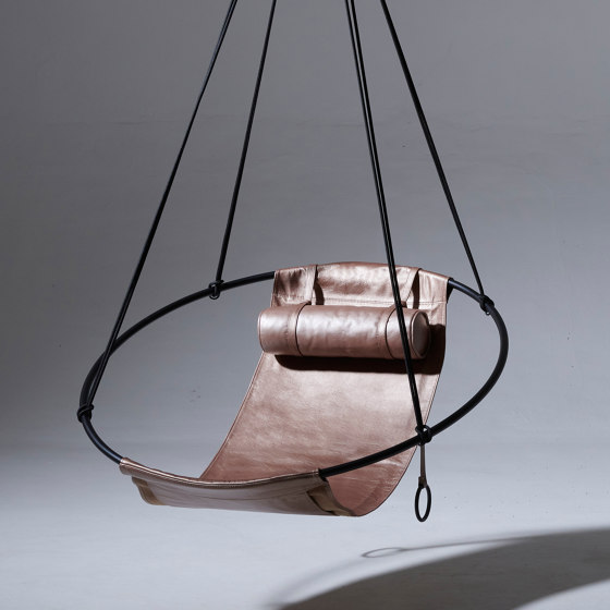 Sling Hanging Chair - Soft Leather Bronze | Dondoli | Studio Stirling