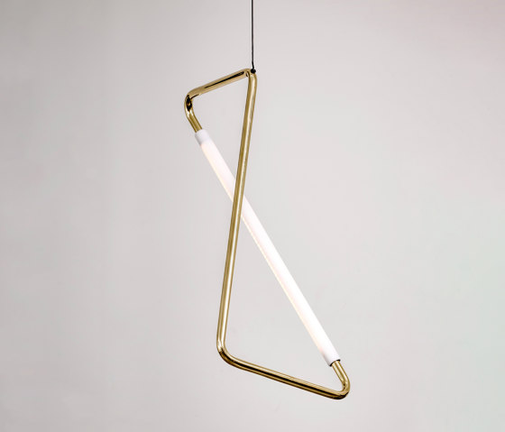 Light Object 001 - Ceiling pendant LED light, polished brass finish | Suspended lights | Naama Hofman Light Objects