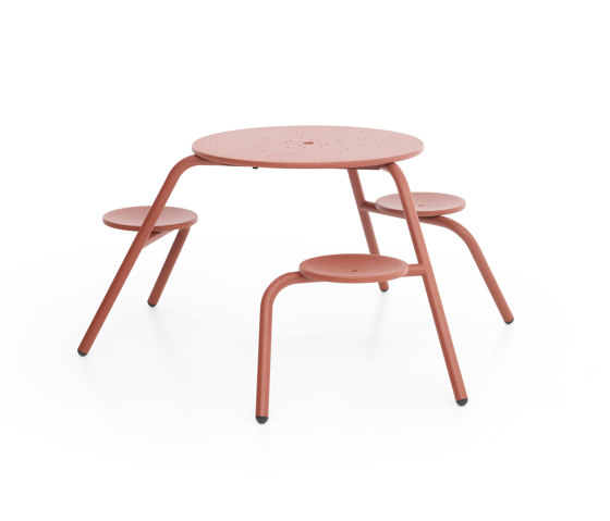 Virus 3-Sitzer mit Standard-Tischplatte (mit drainageöffnungen & Sonnenschirmöffnung) | Tisch-Sitz-Kombinationen | extremis