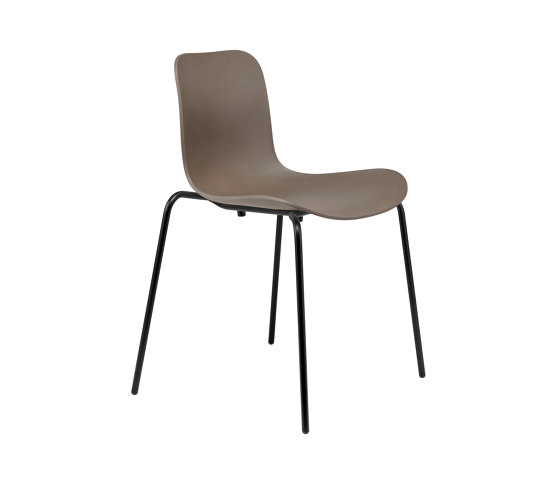 Langue Stack Dining Chair, Black / Gargoyle Brown | Stühle | NORR11