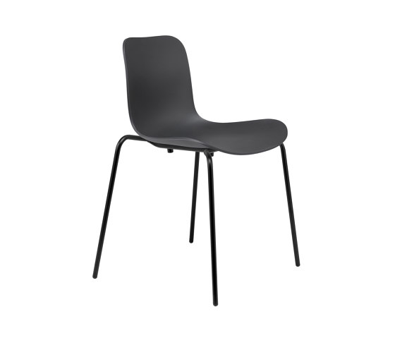 Langue Stack Dining Chair, Black / Anthracite Black | Chairs | NORR11