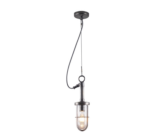 7524 Ship's Well Glass Pendant, Clear Glass, Weathered Brass | Suspensions | Original BTC