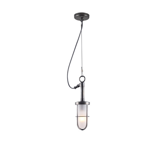 7524 Ship's Well Glass Pendant, Frosted Glass, Weathered Brass | Lampade sospensione | Original BTC
