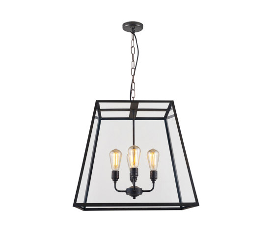7636 Quad Pendant, XL and 4 Lamp Holders, Weathered Brass, Clear | Suspended lights | Original BTC