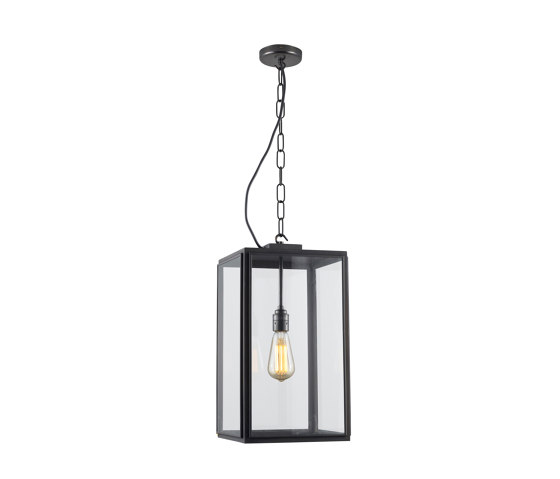 7638 Square Pendant, Ext Glass, Closed Top, Weather Brass, Clear | Suspensions | Original BTC